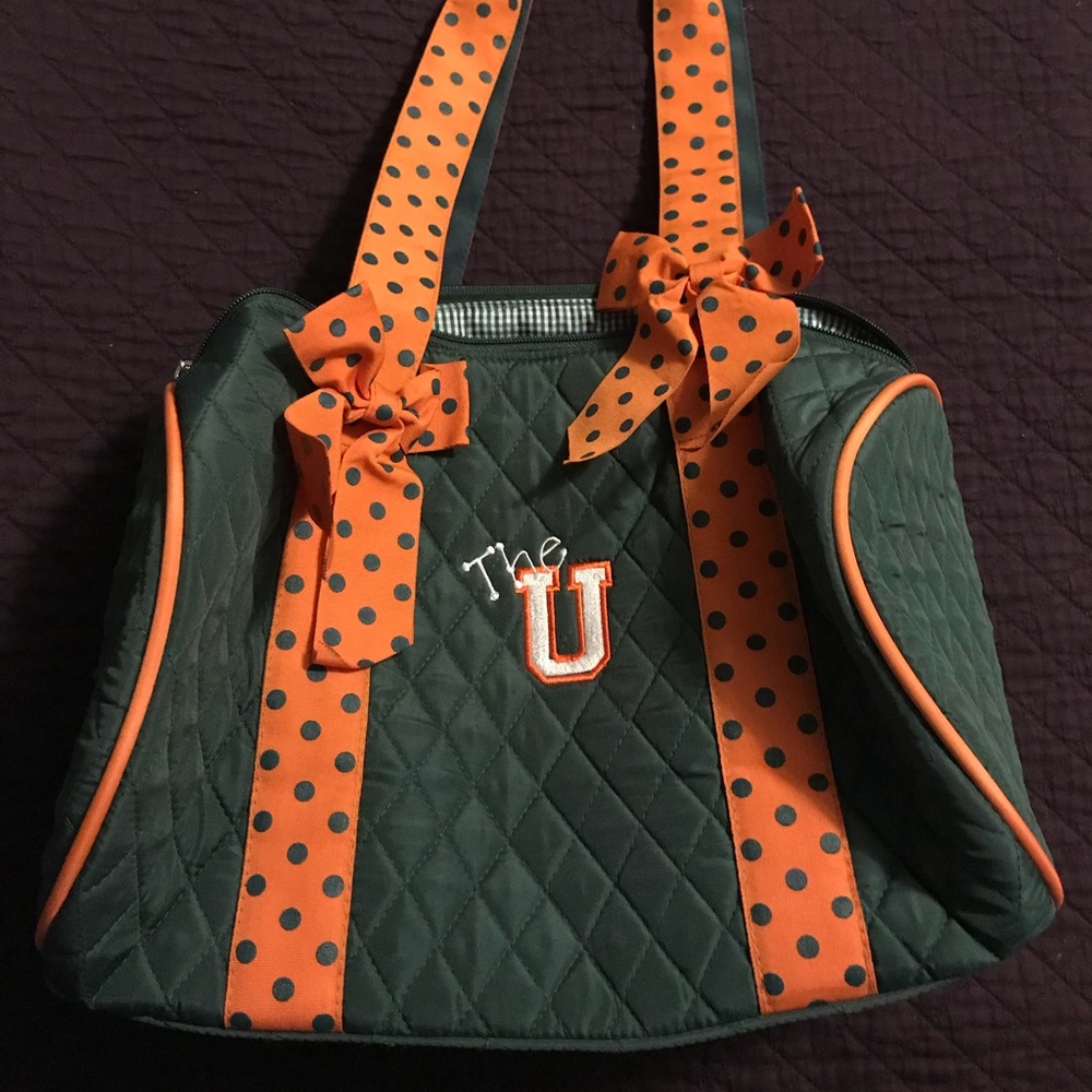 Never used Miami Hurricanes small duffle-style bag